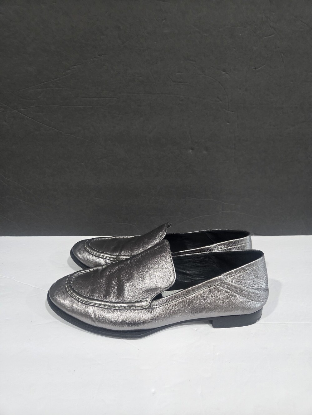rag & bone Metallic Silver Slip-On Loafers Sz.37 - Picture 3 of 8